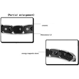 Hochwertiges Schwarzes Wolfram-Keramik-Armband Mit Strass