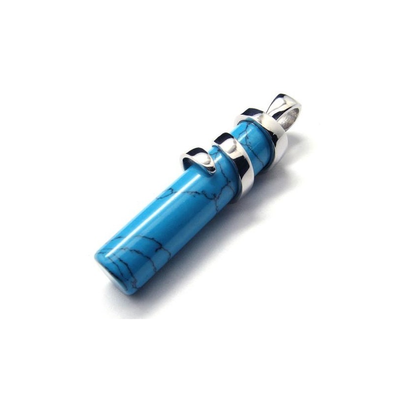 Modischer Blauer Karneol-Titan-Anhänger – Free Chian Modischer Blauer Karneol-Titan-Anhänger – Free Chian