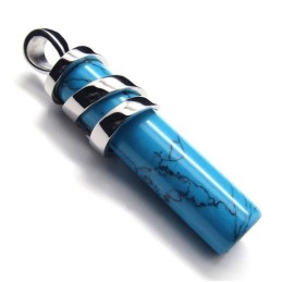 Modischer Blauer Karneol-Titan-Anhänger – Free Chian