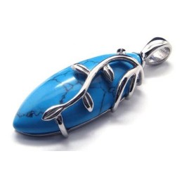 Modischer Blauer Karneol-Titan-Anhänger – Free Chian