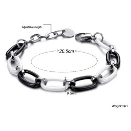 Hochwertiges Schwarzes Und Weißes Wolfram-Keramikarmband Für Damen