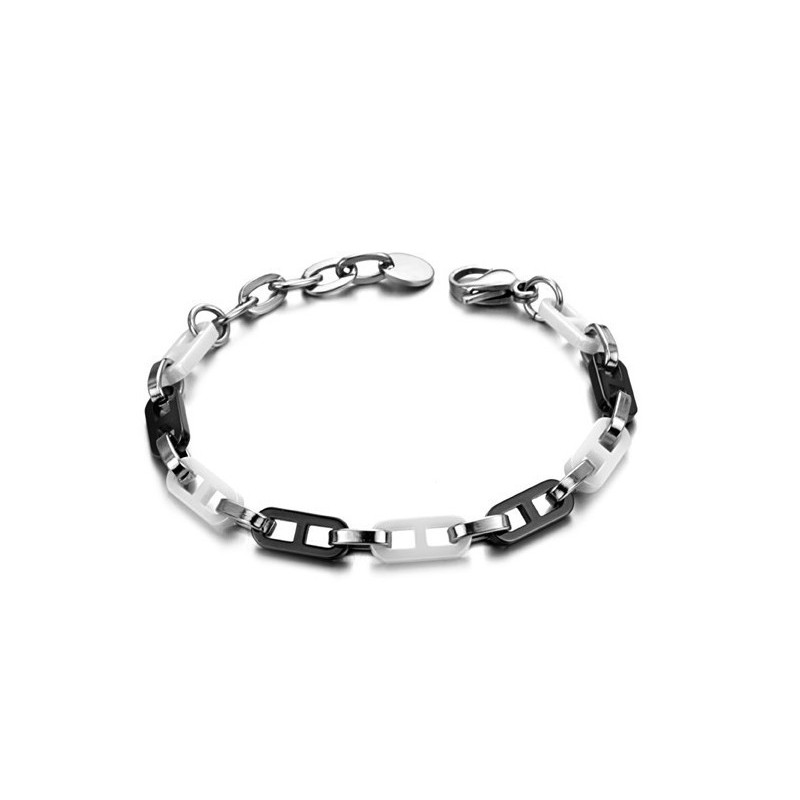 Hochwertiges Schwarzes Und Weißes Wolfram-Keramikarmband Für Damen Hochwertiges Schwarzes Und Weißes Wolfram-Keramikarmband Für Damen