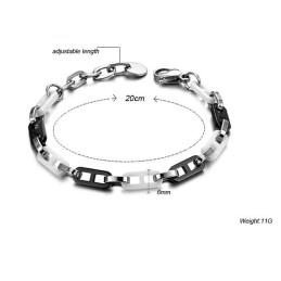 Hochwertiges Schwarzes Und Weißes Wolfram-Keramikarmband Für Damen