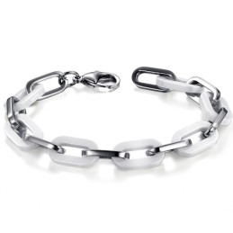 Hochwertiges Damenarmband Aus Weißem Wolfram Und Keramik