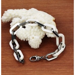 Hochwertiges Damenarmband Aus Weißem Wolfram Und Keramik