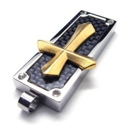Mode Herren Titan Kreuz Anhänger - Free Chian