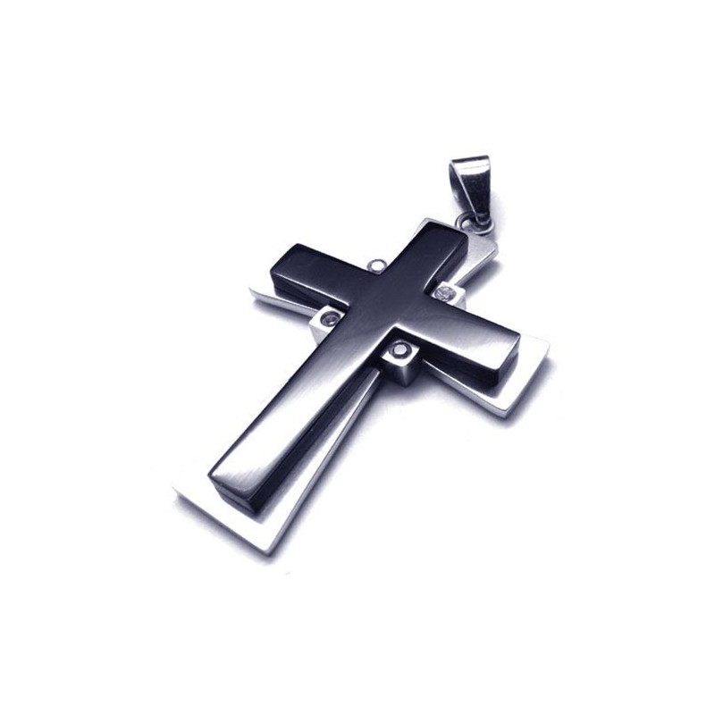 Neuer Stil Schwarzer Kreuz Titan Anhänger - Free Chian Neuer Stil Schwarzer Kreuz Titan Anhänger - Free Chian