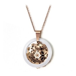 Zuverlässige Qualität Plating Rose Gold Wolfram Keramik Halskette
