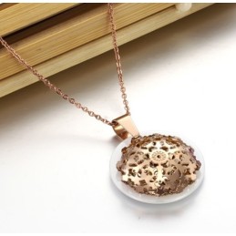 Zuverlässige Qualität Plating Rose Gold Wolfram Keramik Halskette