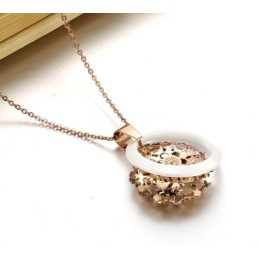Zuverlässige Qualität Plating Rose Gold Wolfram Keramik Halskette