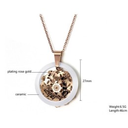 Zuverlässige Qualität Plating Rose Gold Wolfram Keramik Halskette