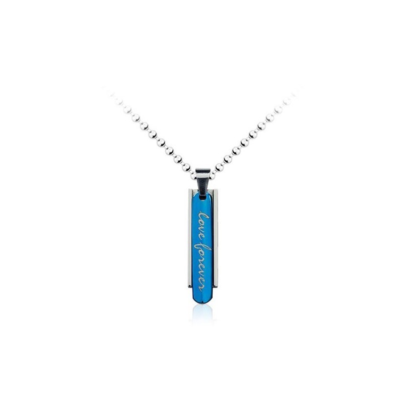 Modischer Herren-Anhänger Aus Blauem Titan – Kostenlose Kette – Kostenlose Kette Modischer Herren-Anhänger Aus Blauem Titan – Kostenlose Kette – Kostenlose Kette