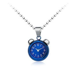 Beliebter Blauer Wecker-Anhänger Aus Titan Für Herren – Kostenlose Kette