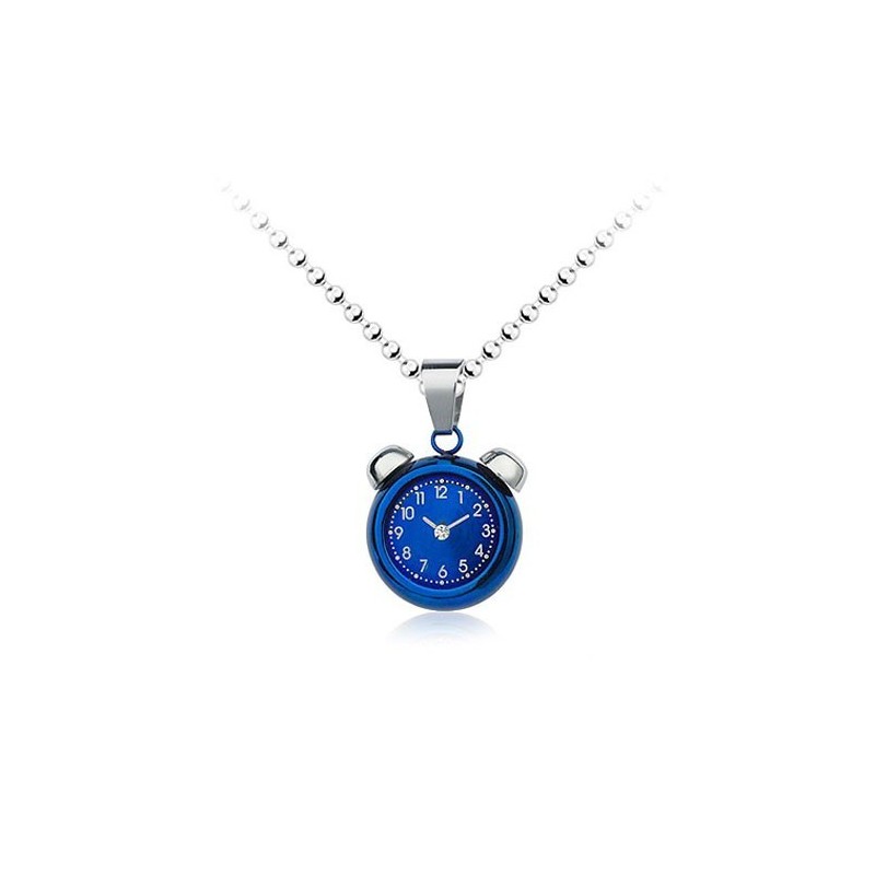 Beliebter Blauer Wecker-Anhänger Aus Titan Für Herren – Kostenlose Kette Beliebter Blauer Wecker-Anhänger Aus Titan Für Herren – Kostenlose Kette