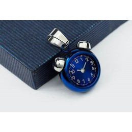 Beliebter Blauer Wecker-Anhänger Aus Titan Für Herren – Kostenlose Kette