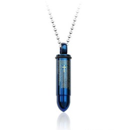 Cooler Blauer Herren-Kugel-Titan-Anhänger – Kostenlose Kette