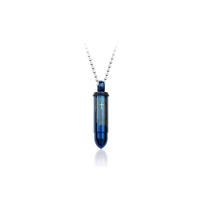 Cooler Blauer Herren-Kugel-Titan-Anhänger – Kostenlose Kette Cooler Blauer Herren-Kugel-Titan-Anhänger – Kostenlose Kette