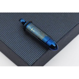 Cooler Blauer Herren-Kugel-Titan-Anhänger – Kostenlose Kette