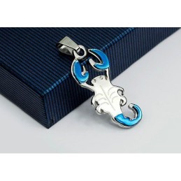 Blauer Herren-Anhänger In Skorpion-Optik Aus Titan – Inklusive Kette