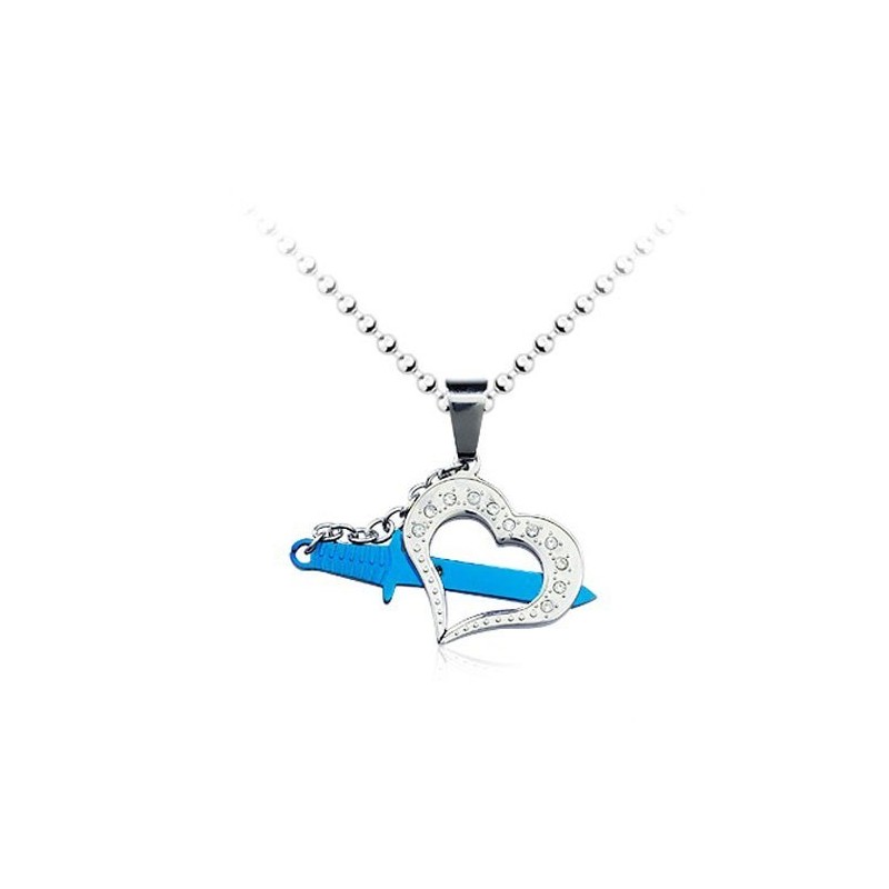 Stilvoller Blauer Titan-Love-Anhänger Für Herren – Inklusive Kette Stilvoller Blauer Titan-Love-Anhänger Für Herren – Inklusive Kette