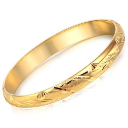 Hochwertiger Armreif Mit Blumenmuster Für Damen, 18 Karat Vergoldet