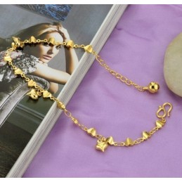 Stabiles Qualitäts-Herzstücksarmband Für Damen, 18 Karat Vergoldet
