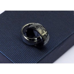 Schöner Schwarzer Ringförmiger Titan-Anhänger Für Herren – Inklusive Kette