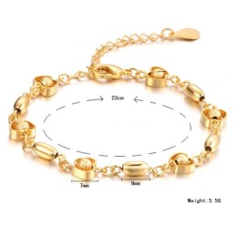 Die Königin Der Qualität, Weibliches Armband In Apfelform, 18 Karat Vergoldet