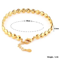 Stabiles, Hochwertiges, Flaches, Rundes Damenarmband Mit 18 Karat Vergoldung