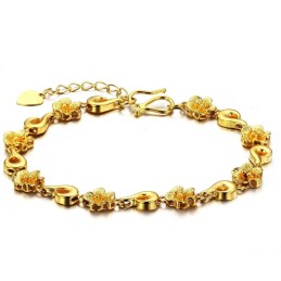Zuverlässiges, Hochwertiges, Weibliches Armband In Blumenform, 18 Karat Vergoldet
