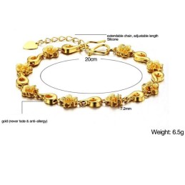 Zuverlässiges, Hochwertiges, Weibliches Armband In Blumenform, 18 Karat Vergoldet