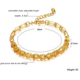 Qualität Und Quantität Garantiert, 18 Karat Vergoldetes Damenarmband