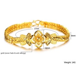 Hochwertiges, Weibliches, Exquisites, Dekoratives Muster, 18 Karat Vergoldetes Armband