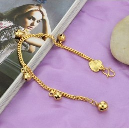 To Have A Long Story Damen-Armband, 18 Karat Vergoldet, Mit Glöckchen