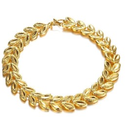 Hochwertiges Damenarmband In Blattform, 18 Karat Vergoldet