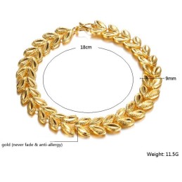 Hochwertiges Damenarmband In Blattform, 18 Karat Vergoldet