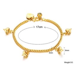 Reliable Reputation Damen-Armband „Sweetheart“ 18 Karat Vergoldet Mit Glöckchen