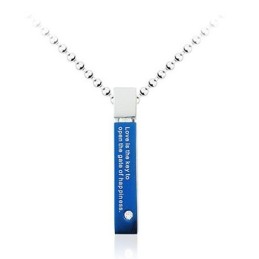 Super Herren Schöner Blauer Titan Anhänger - Gratis Kette