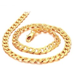 Langlebige, 18 Karat Vergoldete Halskette Mit Gedrehten Scheiben Für Männer