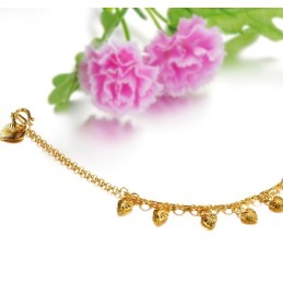 Qualität Und Quantität Garantiert: Weibliches Sweetheart-Fußkettchen Mit 18 Karat Goldbeschichtung Und Glocke