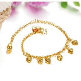 Qualität Und Quantität Garantiert: Weibliches Sweetheart-Fußkettchen Mit 18 Karat Goldbeschichtung Und Glocke