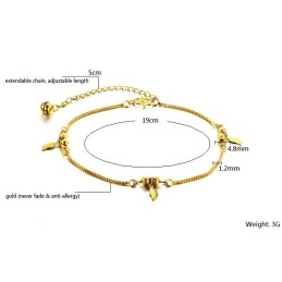 Weltweit Gut Verkauftes Weibliches Fußkettchen In Blattform Mit 18 Karat Vergoldung
