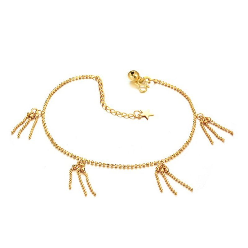 Hochwertiges, Kugelförmiges, 18 Karat Vergoldetes Fußkettchen Für Damen Hochwertiges, Kugelförmiges, 18 Karat Vergoldetes Fußkettchen Für Damen