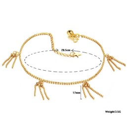 Hochwertiges, Kugelförmiges, 18 Karat Vergoldetes Fußkettchen Für Damen