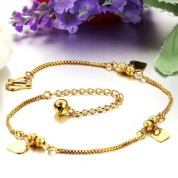 Qualität Und Quantität Garantiert: Weibliches Sweetheart-Fußkettchen Mit 18 Karat Vergoldung