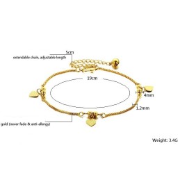 Qualität Und Quantität Garantiert: Weibliches Sweetheart-Fußkettchen Mit 18 Karat Vergoldung