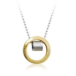 Edler Herren Goldring Titan Anhänger - Gratis Kette