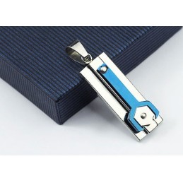 Mechanischer Anhänger Aus Ruhigem Blauem Titan – Kostenlose Kette