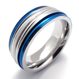 Modischer Blauer Titanring