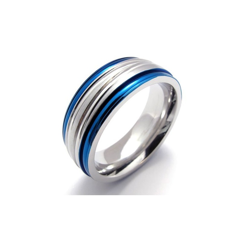 Modischer Blauer Titanring Modischer Blauer Titanring